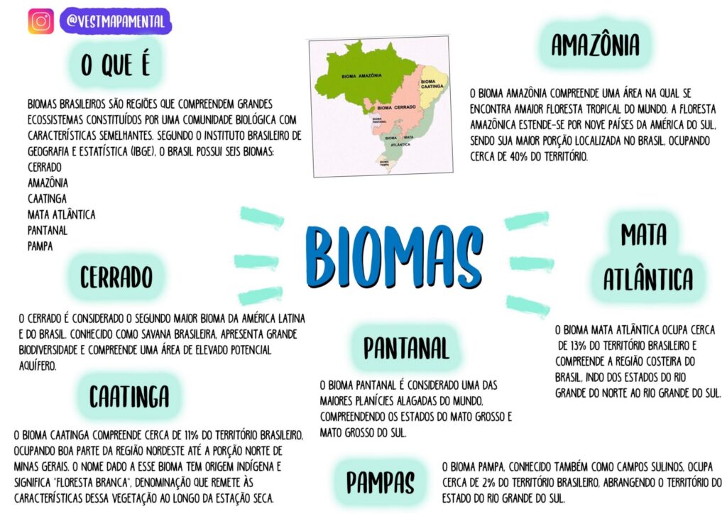 Mapa Mental Sobre Biomas Brasileiros Study Maps