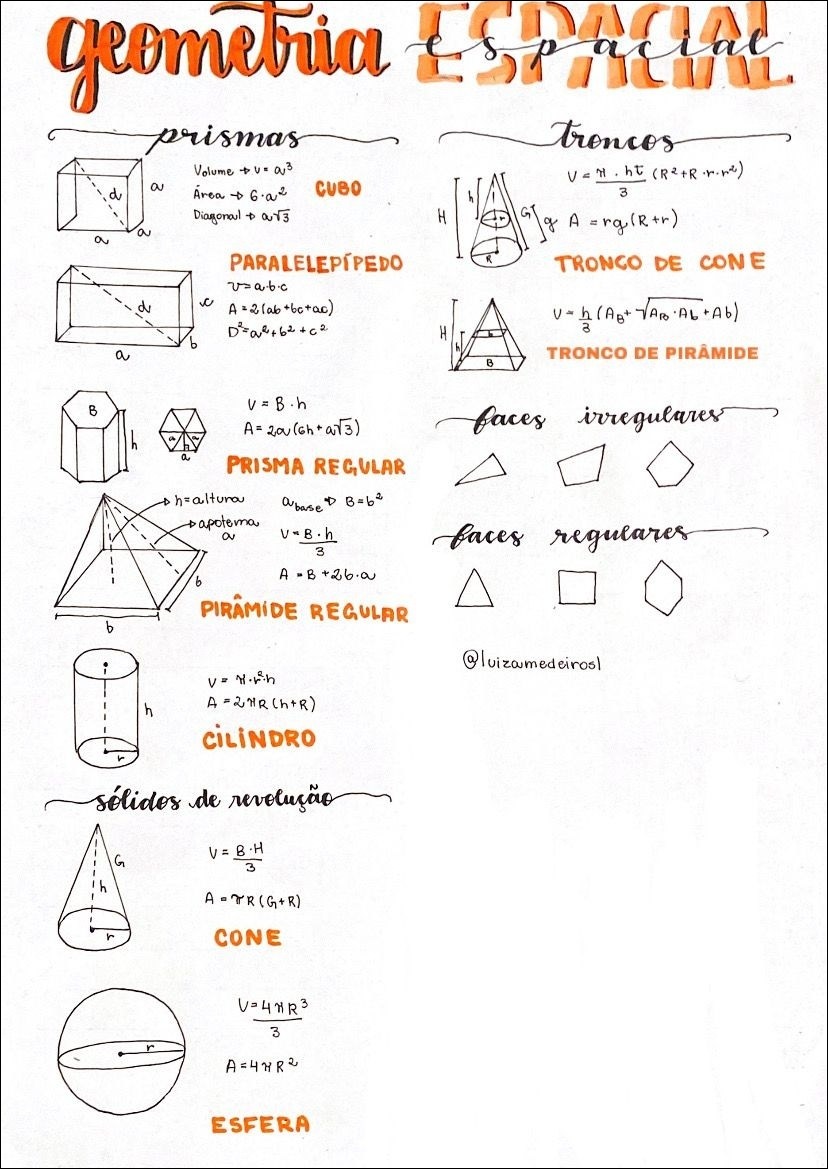 Geometria Espacial Resumos F Rmulas Figuras Infinittus The Best Porn Website