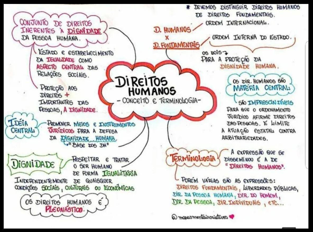 100 Mapas Mentais Sobre DIREITOS HUMANOS Study Maps