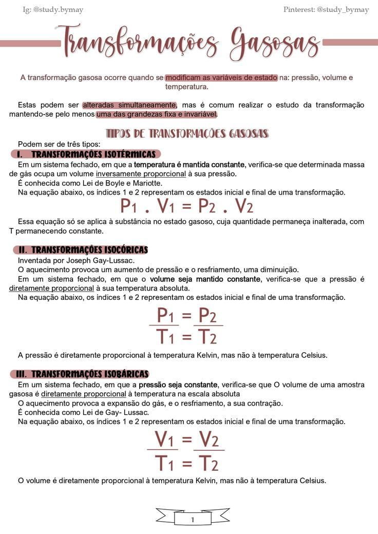 TRANSFORMAÇÕES GASOSAS