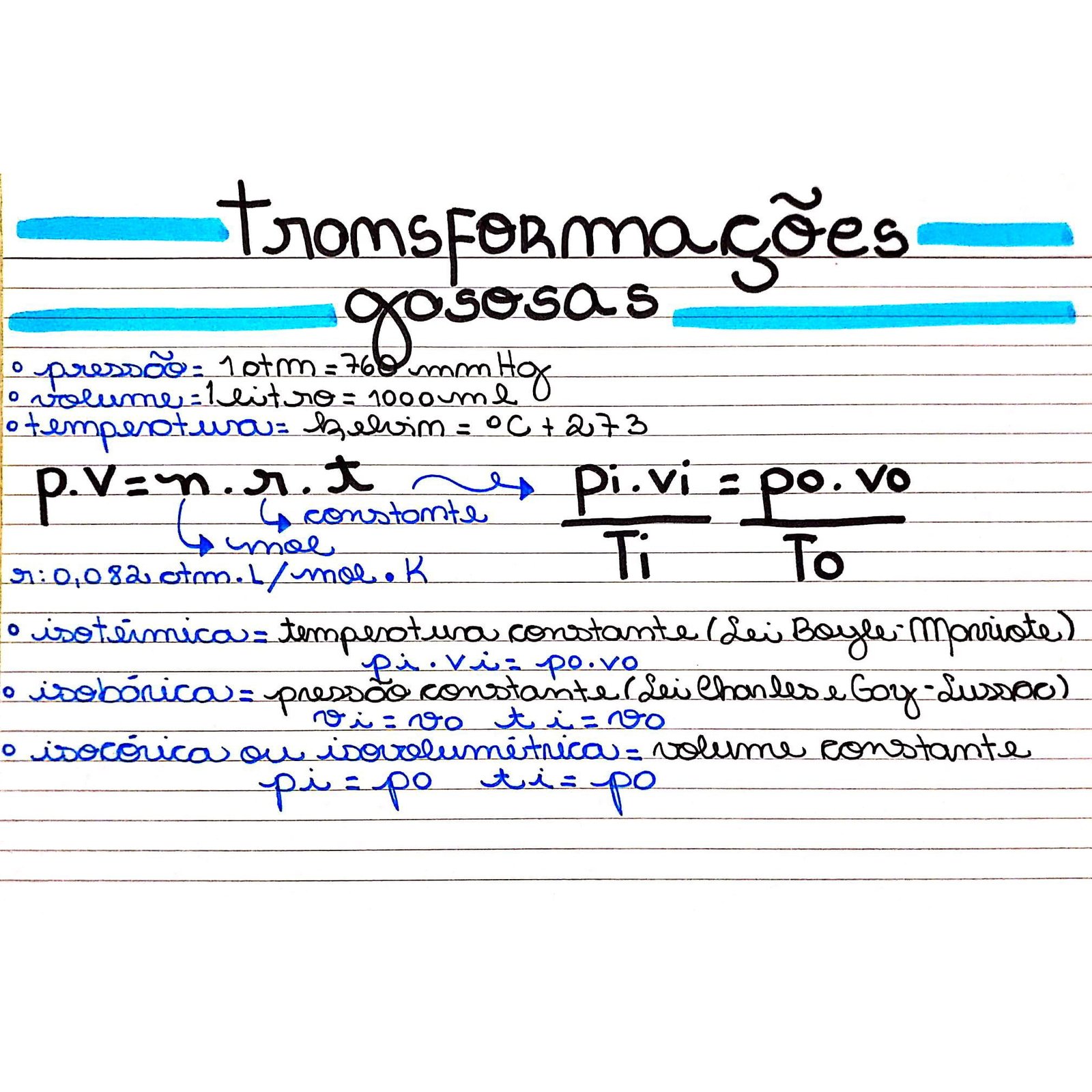 TRANSFORMAÇÕES GASOSAS