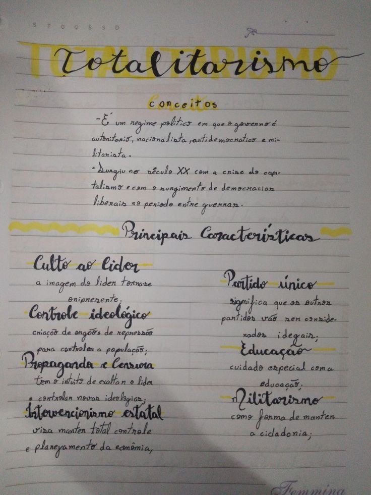 Mapa mental sobre TOTALITARISMO