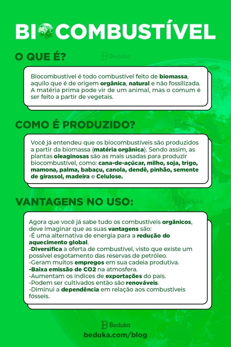 Mapa mental sobre BIOCOMBUSTIVEIS