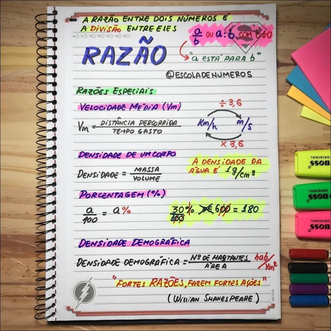 Mapa mental com A RAZÃO ENTRE DOIS NUMEROS E, A DIVISÃO ENTRE ELES, e Razões Especiais