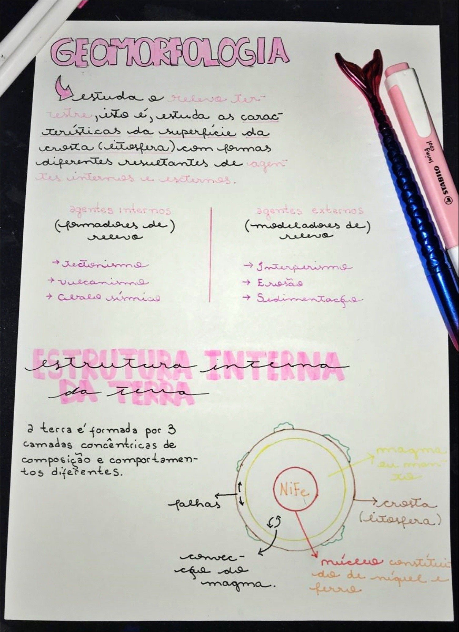 Mapa mental com GEOMONIOLOGIA no centro, ramificando-se para estuda e releve ter, restre isto وتو estuda as carac, terísticas da superficie da, crost a literfera com ermas