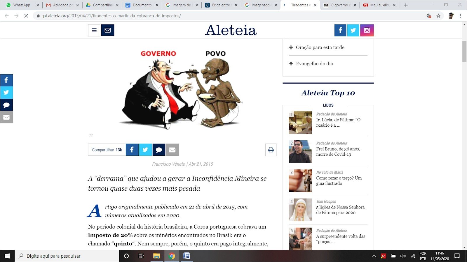 Mapa mental com WhatsApp no centro, ramificando-se para II e M Atividade pr x