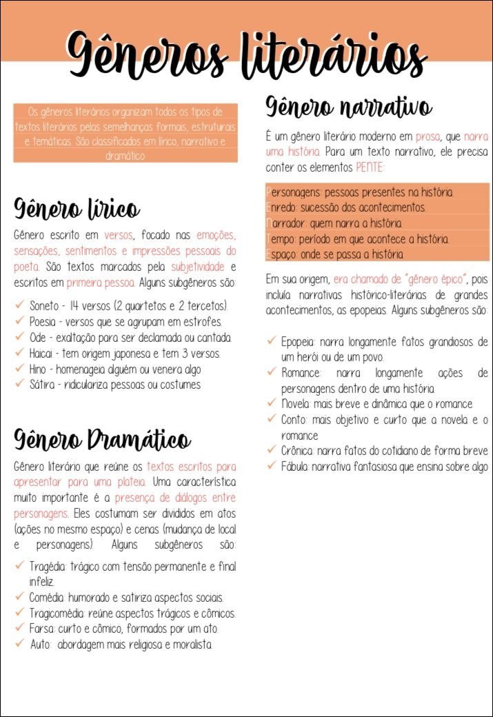 Gêneros Literários e suas Características