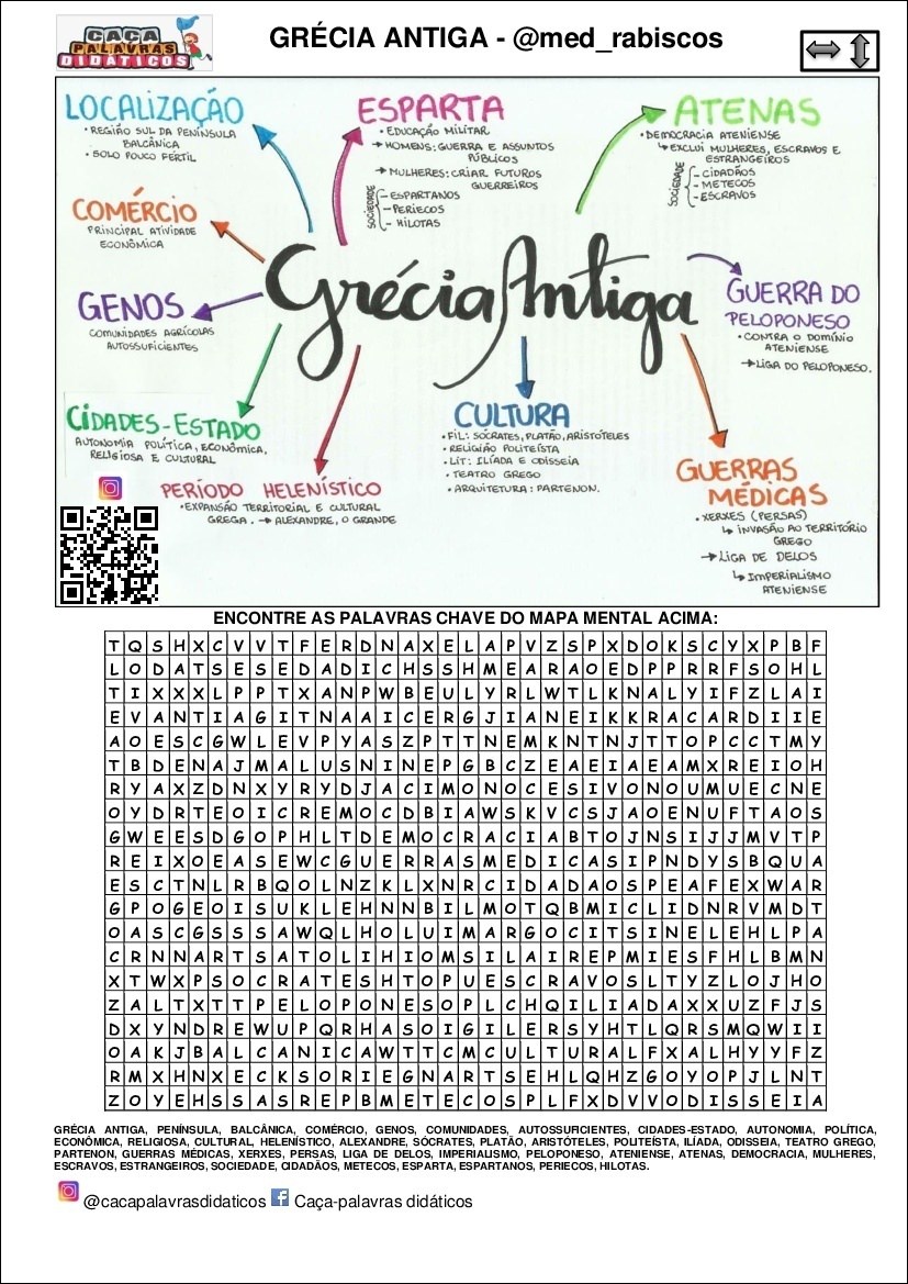 Caça Palavras - Grécia Antiga - Imprimir Caça Palavras