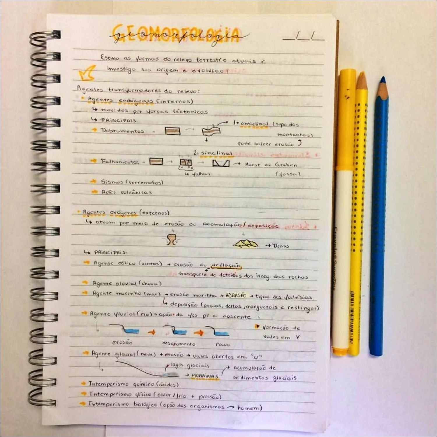 Mapa mental com a palavra GEOMORFOLOGIA no centro, ramificando-se para Escudo e Relevo Terrestre