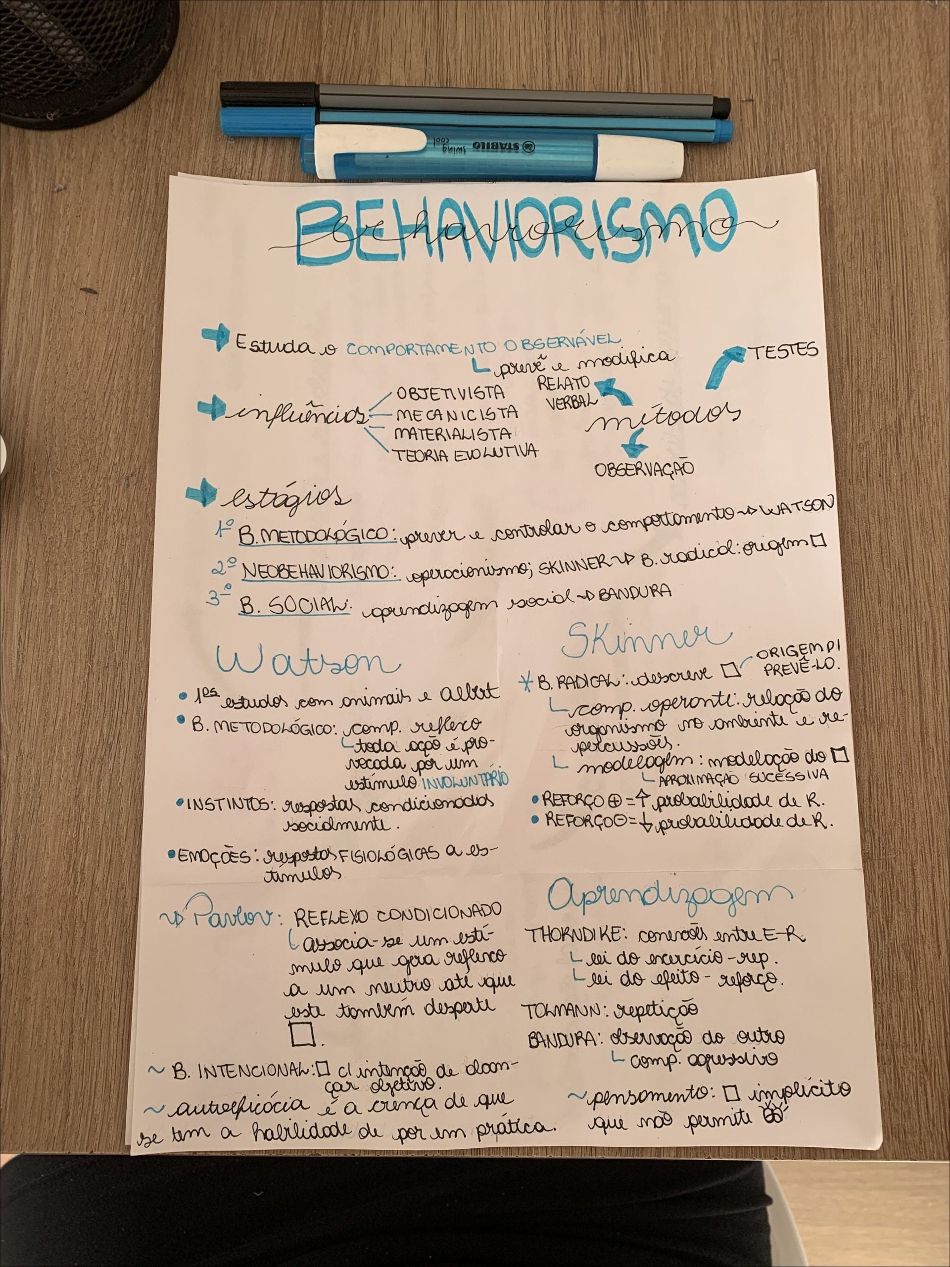 Mapas Mentais Sobre BEHAVIORISMO - Study Maps