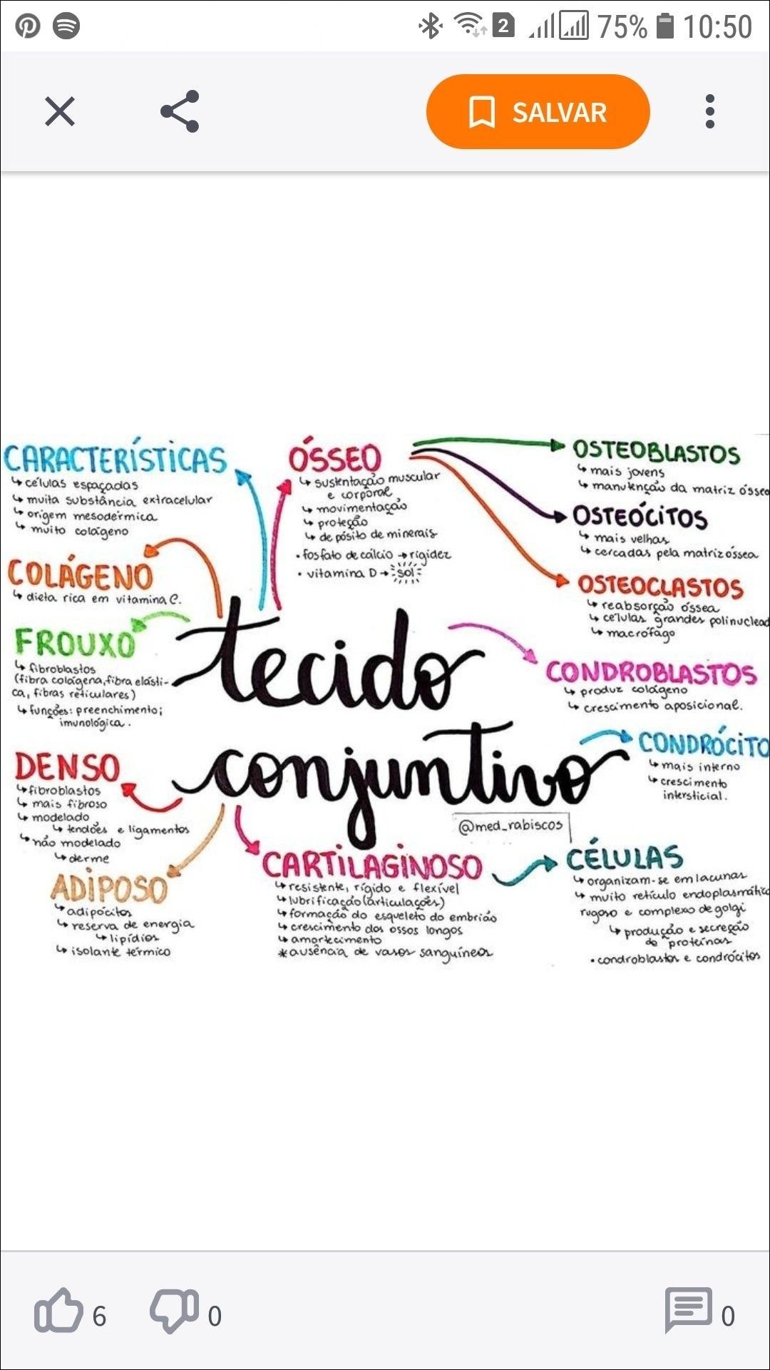 Mapa mental com SALVAR no centro, ramificando-se para be e CARACTERÍSTICAS