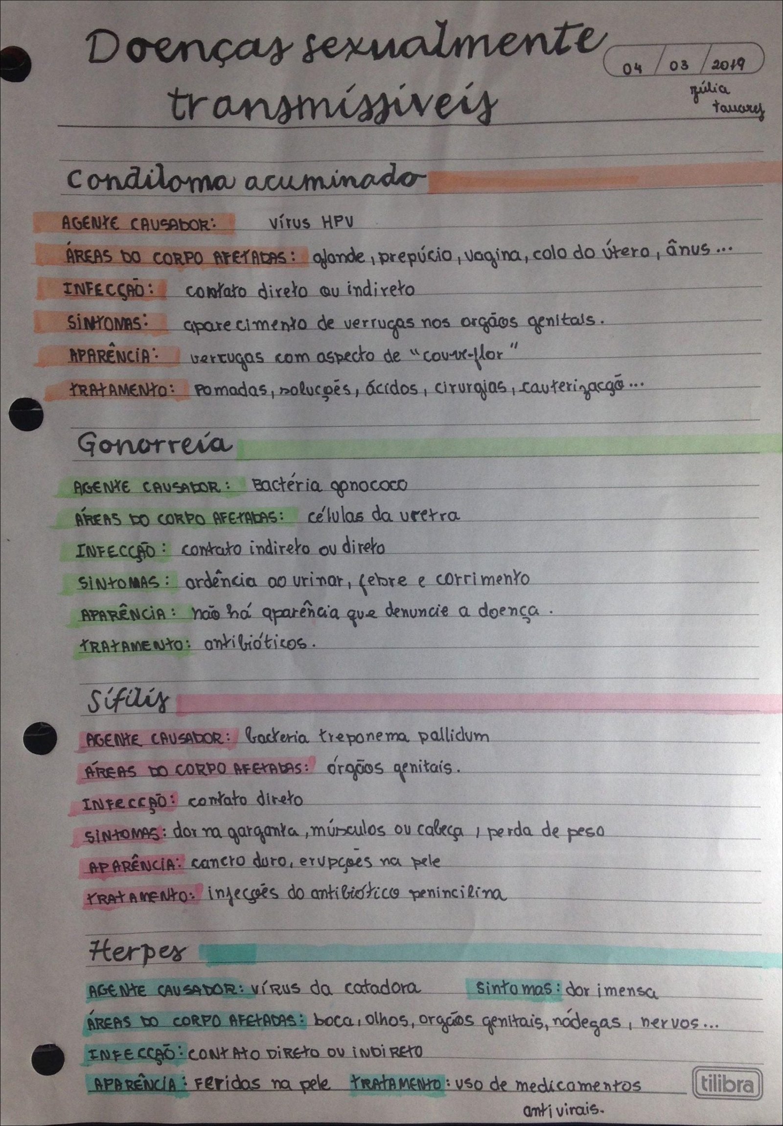Mapa mental com Doenças sexualmente no centro, ramificando-se para transmissiveis e 2019