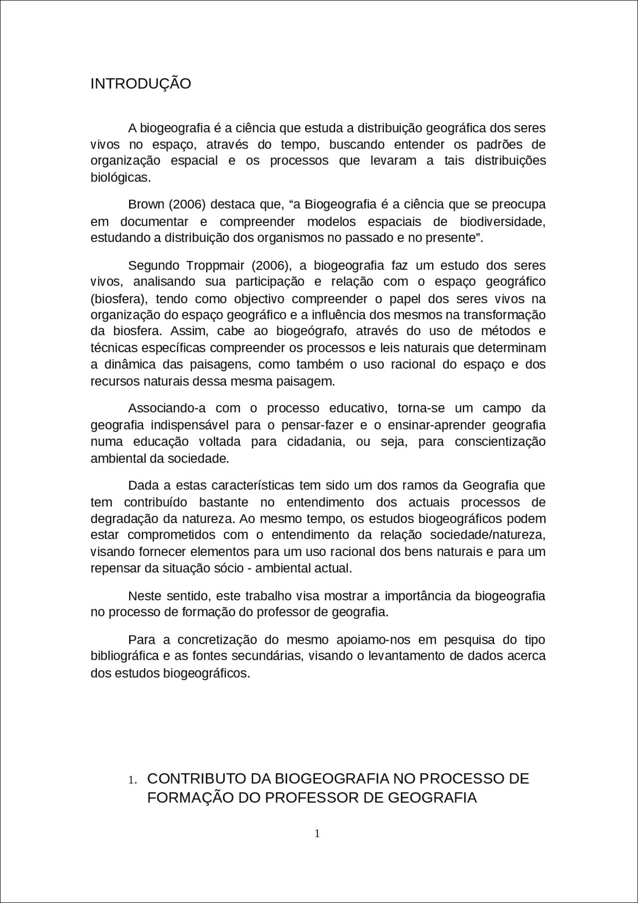 Mapa mental com INTRODUÇÃO no centro, ramificando-se para A biogeografia e distribuição geográfica dos seres vivos