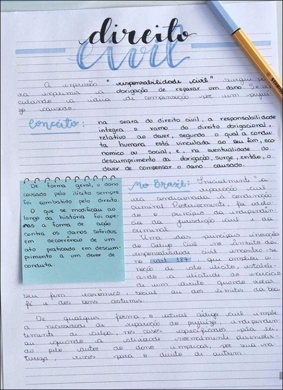Mapa mental com Direito no centro, ramificando-se para Avi e Responsabilidade