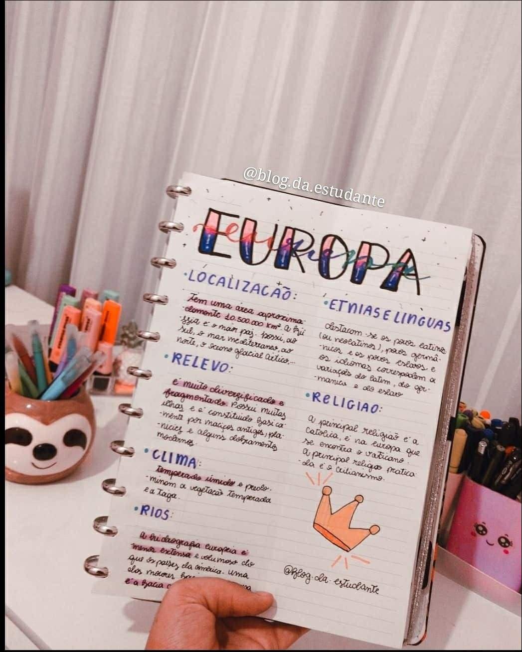 Mapa mental com Europa no centro, ramificando-se para ETNIAS E LINGUAS e LÓCALIZACAO