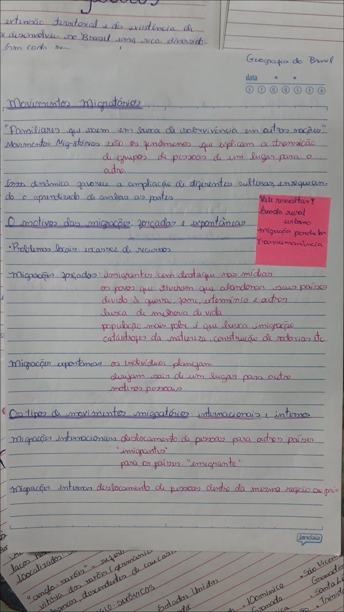 Mapa mental com Geografia do Brasil no centro, ramificando-se para extensão territorial e da existência di