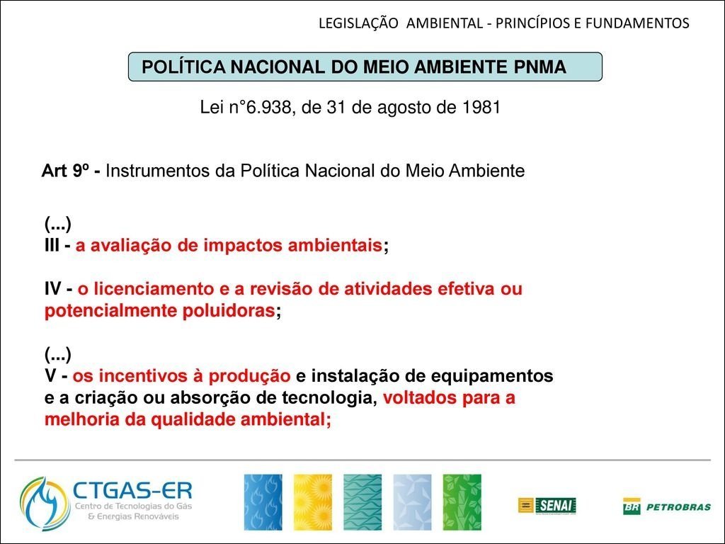 Política Nacional do Meio Ambiente e Legislação Ambiental