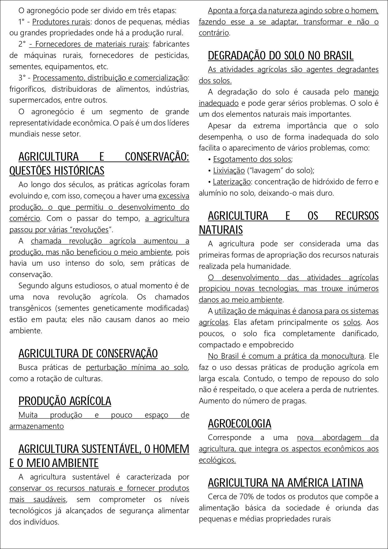 Mapa mental com agronegócio no centro, ramificando-se para Produtores rurais e Fornecedores de materiais rurais
