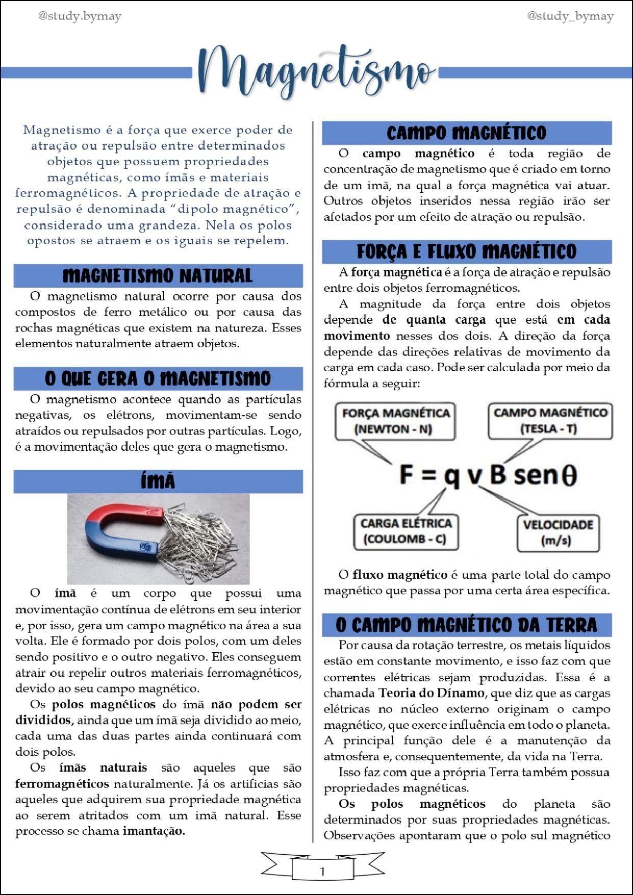 Mapas Mentais Sobre MAGNETISMO - Study Maps