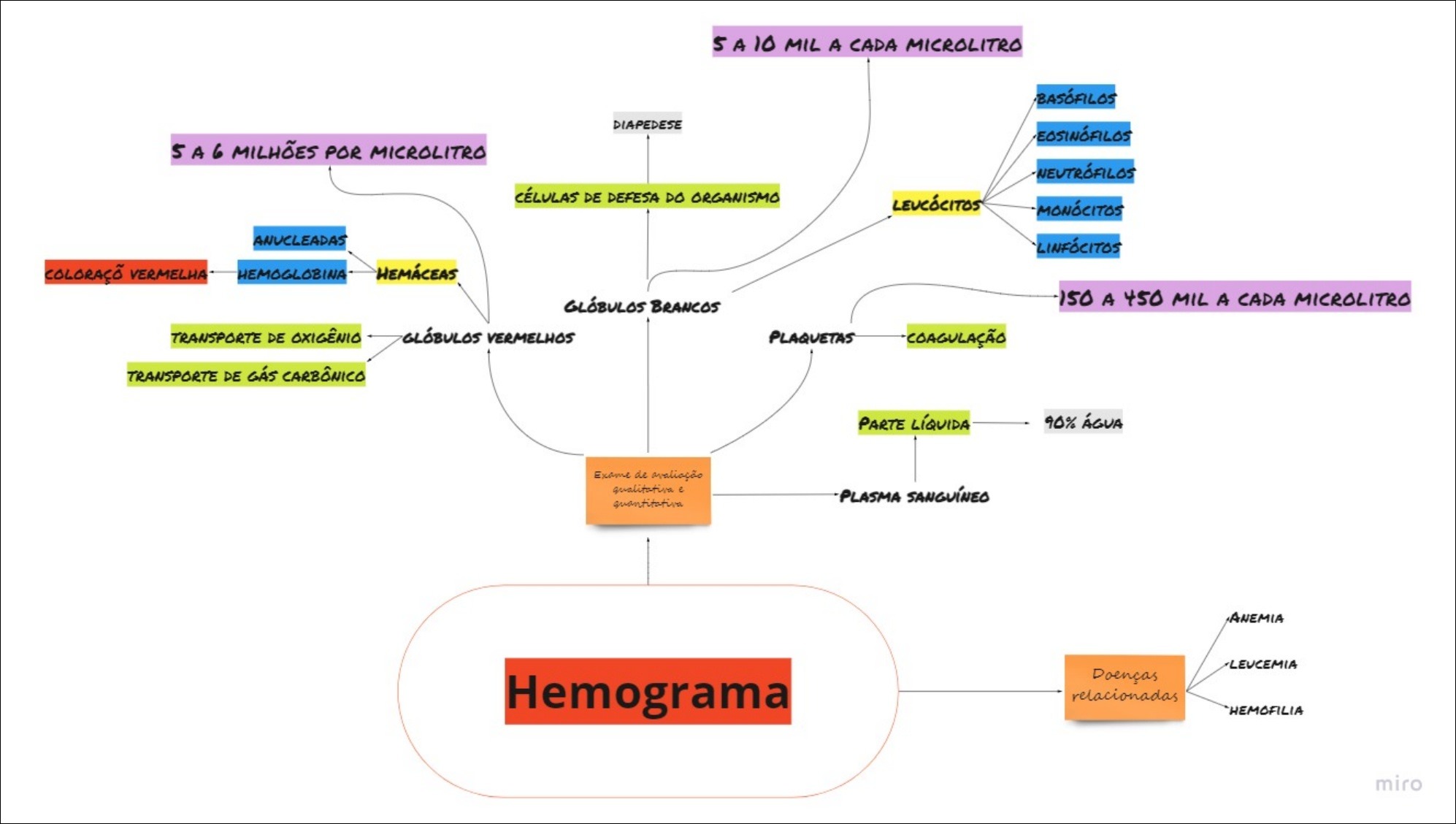 Mapas Mentais sobre HEMOGRAMA - Study Maps