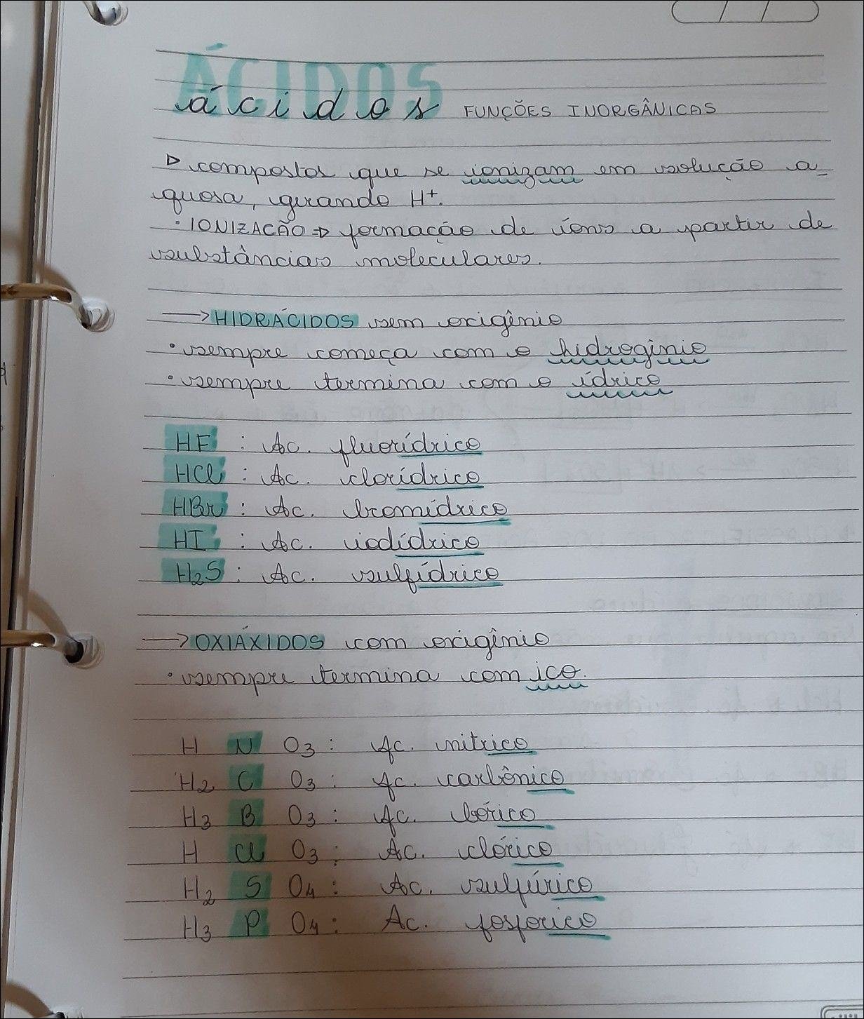 Mapa mental com ACTIONS no centro, ramificando-se para C e FUNÇÕES INORGÂNICAS