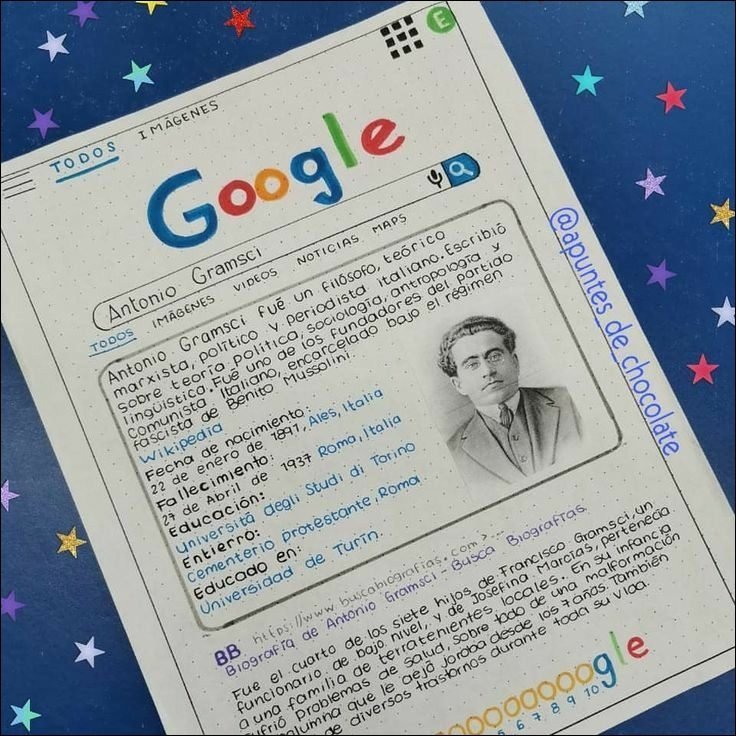 Mapa mental com Palavra1 como Antonio Gramsci, ramificando-se para Palavra2 como Filósofo teórico e Político marxista italiano, e Palavra3 como Fundador do Partido Comunista Italiano