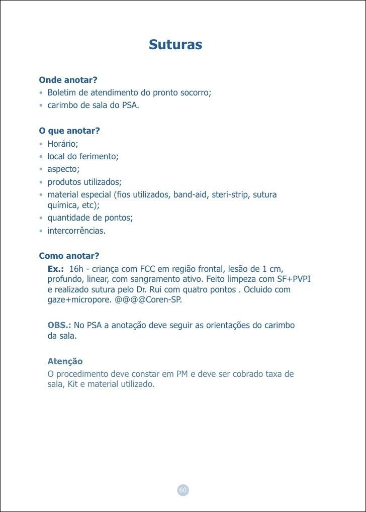 Mapa mental com Suturas no centro, ramificando-se para Onde anotar e Boletim de atendimento do pronto socorro